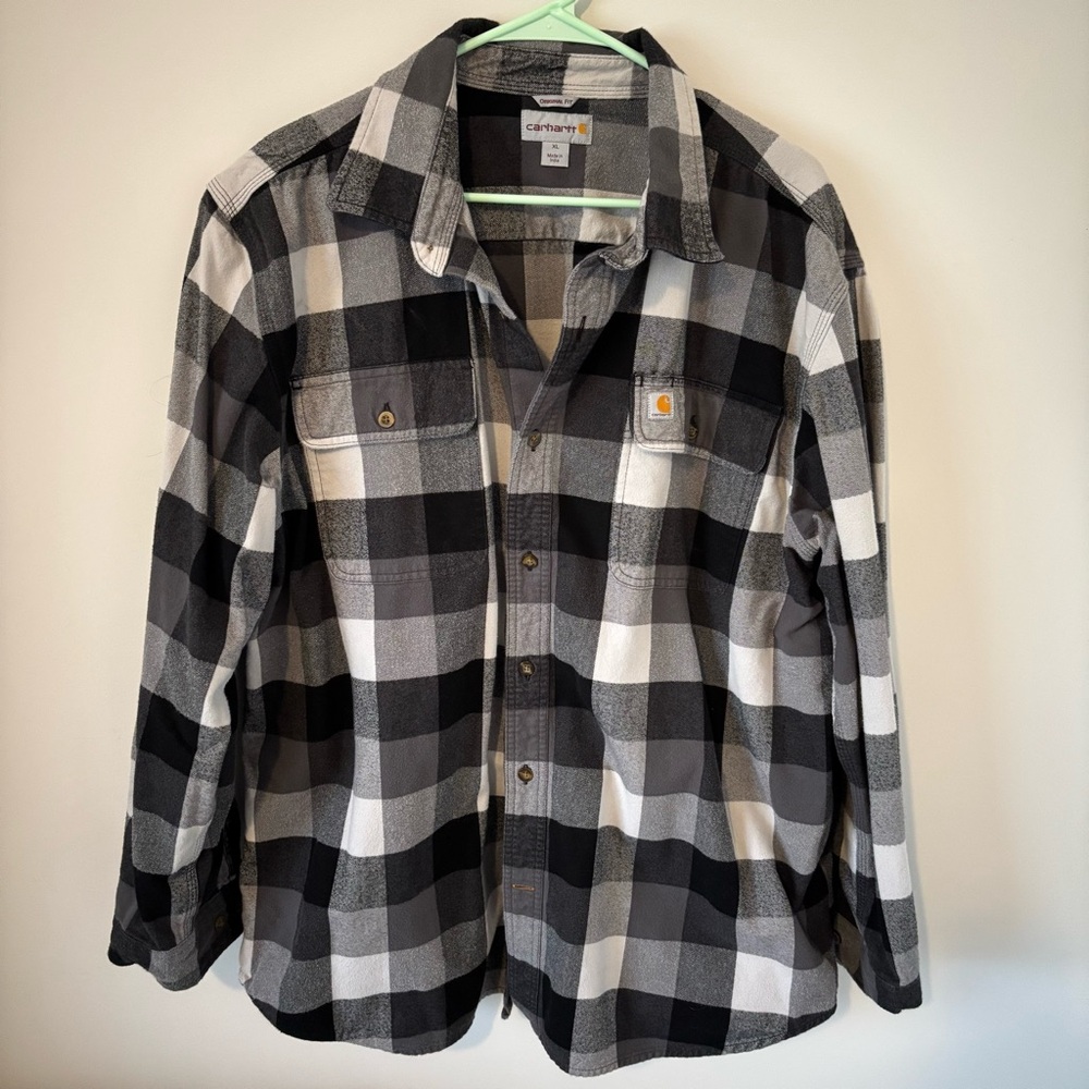 Carhartt Original Fit Plaid Long Sleeve Flannel Shirt XL